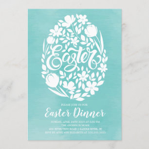 Invitación a la fiesta de la cena de Huevo Floral