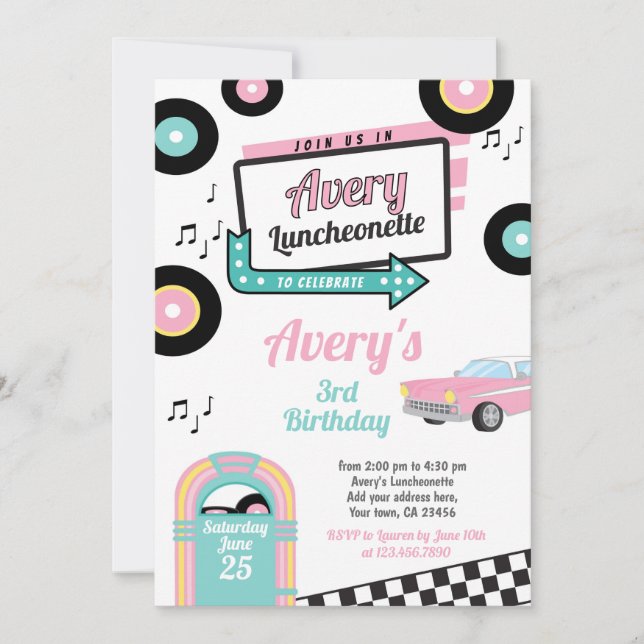 Invitación a la fiesta de la cena de la Luncheonet (Anverso)