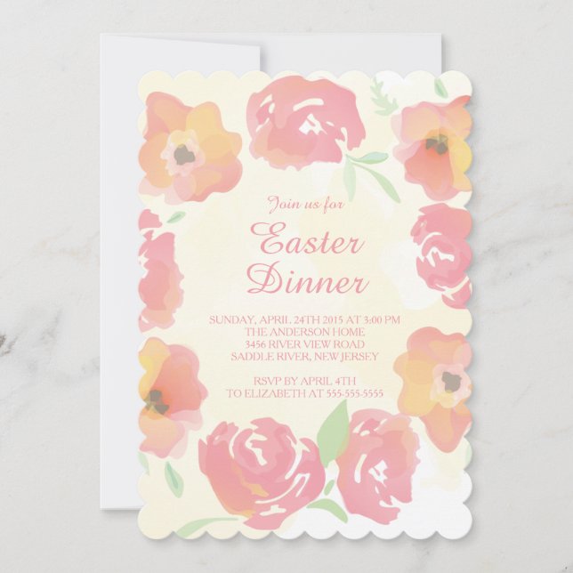 Invitación a la fiesta de la cena de Pascua Floral (Anverso)