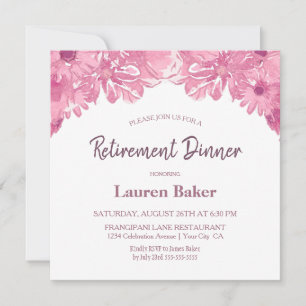 Invitación a la fiesta de la cena de retiro floral