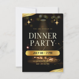 Invitación a la fiesta de la cena - Elegante diseñ