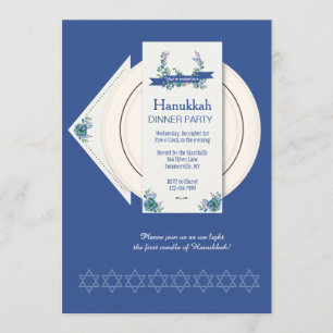 Invitación a la fiesta de la cena en Hanukkah