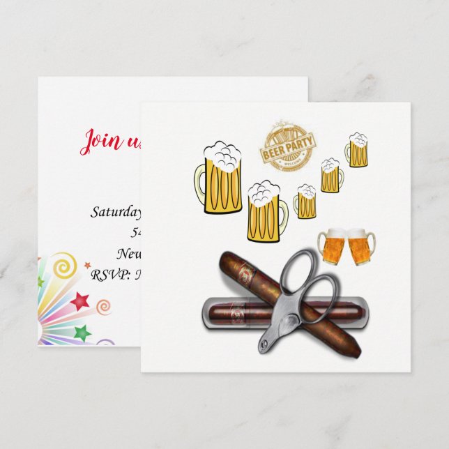 Invitación a la fiesta de la cerveza (Anverso / Reverso)