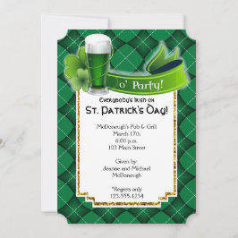 Invitación a la fiesta de la cerveza verde de San