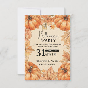Invitación a la fiesta de la cosecha de calabaza d