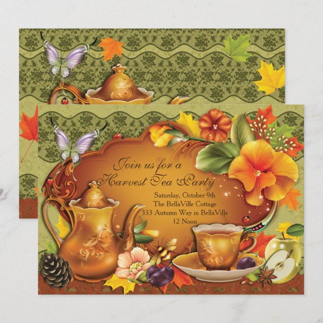 Invitación a la fiesta de la cosecha del otoño (Anverso / Reverso)