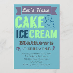Invitación a la fiesta de la crema de helado de ni