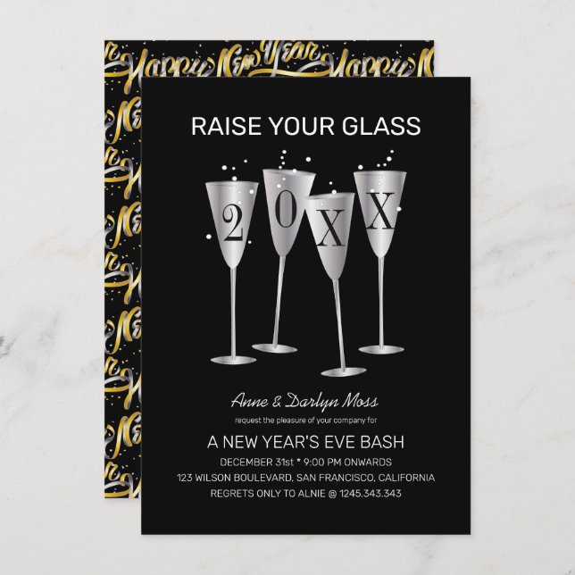 Invitación a la fiesta de la cuenta regresiva de A (Anverso / Reverso)