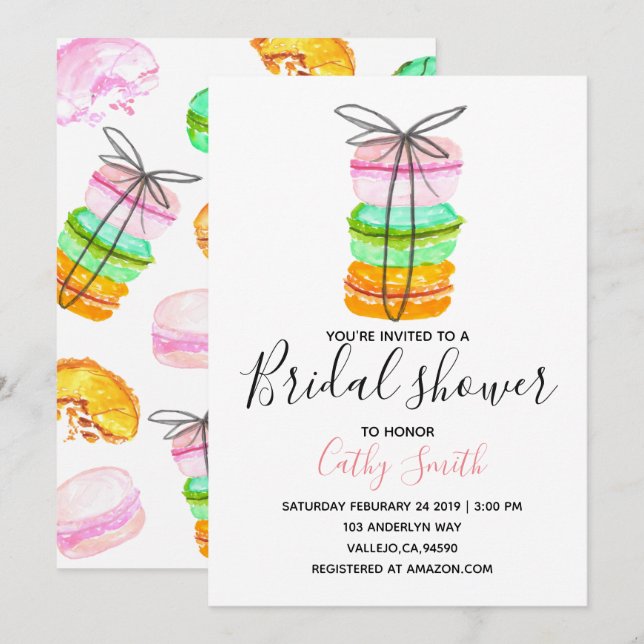 Invitación a la fiesta de la ducha de novia del ma (Anverso / Reverso)