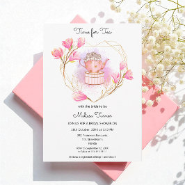 Invitación a la fiesta de la ducha de novia rosa p
