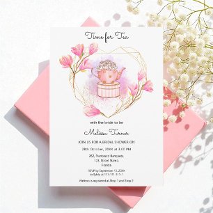 Invitación a la fiesta de la ducha de novia rosa p