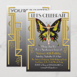 Invitación a la fiesta de la época del Art Déco de