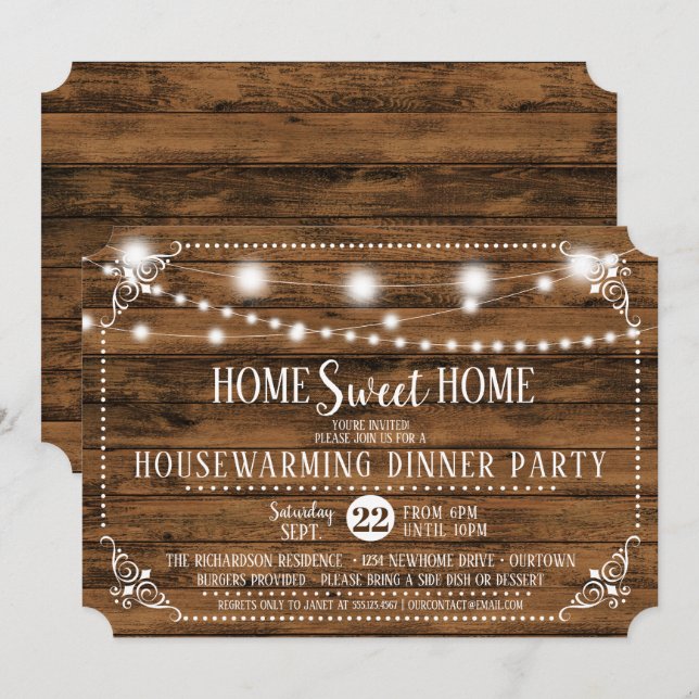 Invitación a la fiesta de la fiesta de la casa de  (Anverso / Reverso)