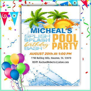 Invitación a la fiesta de la fiesta de la piscina
