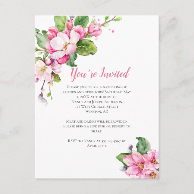 Invitación a la Fiesta de la Flor de Manzana (Anverso)