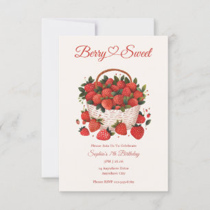 Invitación a la fiesta de la fresa dulce de Berry