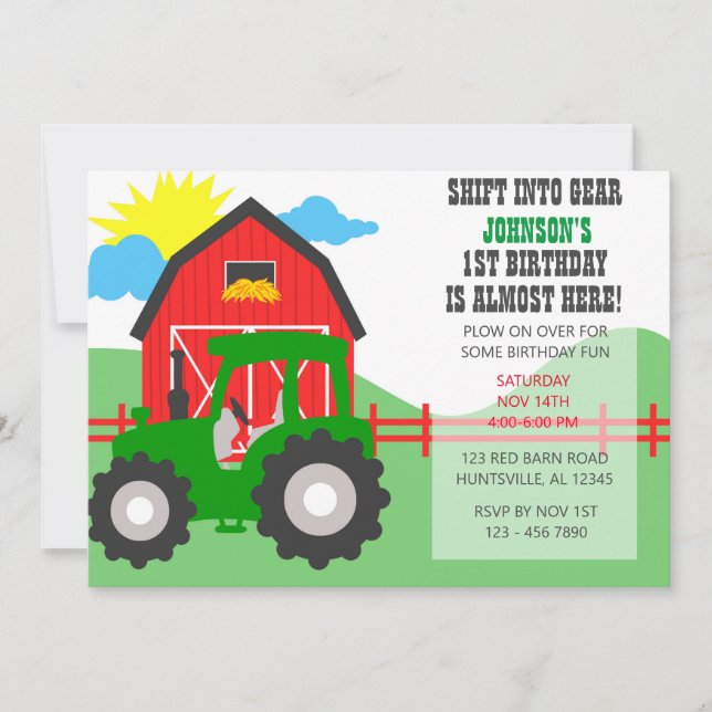 Invitación a la fiesta de la granja (Anverso)