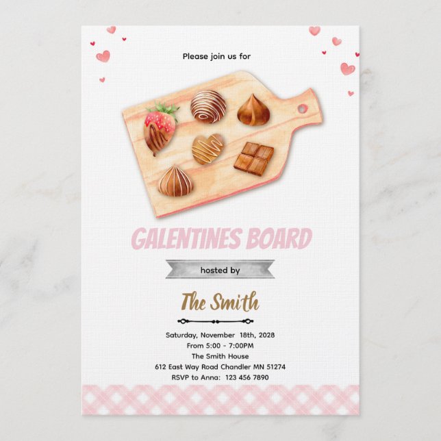 Invitación a la fiesta de la junta de Galentine (Anverso)