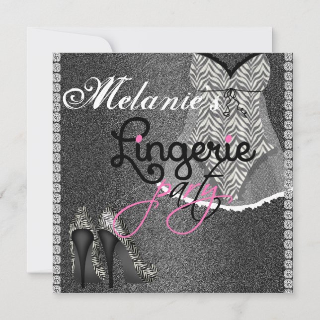 Invitación a la fiesta de la lencería CHALKBOARD (Anverso)