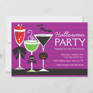Invitación a la fiesta de la Martini de Halloween