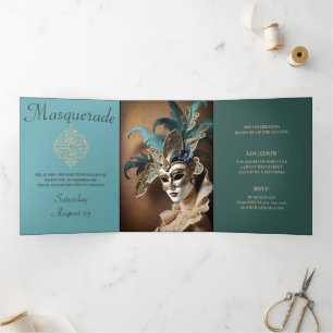 Invitación a la fiesta de la mascarada Sweet 16