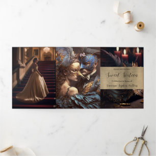 Invitación a la fiesta de la mascarada Sweet 16