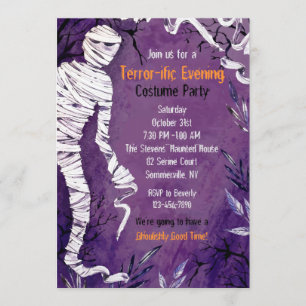 Invitación a la fiesta de la momia de Halloween