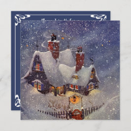 Invitación a la fiesta de la nieve de invierno de