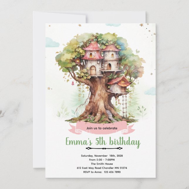 invitación a la fiesta de la niña de la casa del á (Anverso)