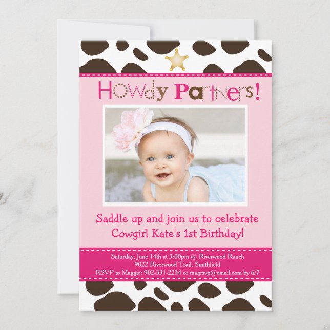 Invitación a la fiesta de la niña pequeña (Anverso)