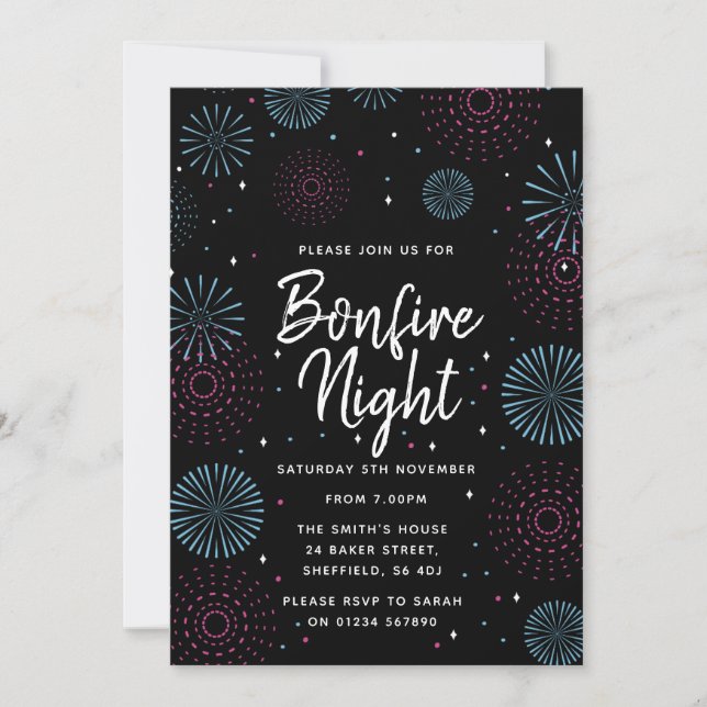 invitación a la fiesta de la Noche de la Hoguera (Anverso)