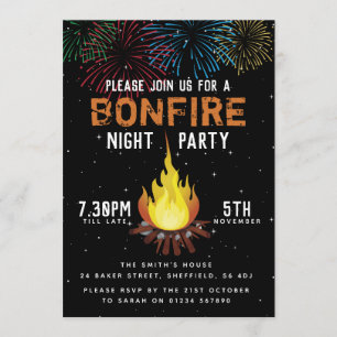 invitación a la fiesta de la noche de la hoguera