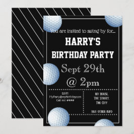 Invitación a la fiesta de la pelota de golf editab