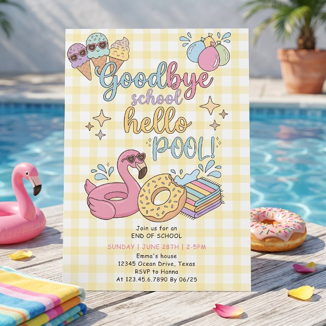 Invitación a la fiesta de la piscina amarilla de H (Subido por el creador)