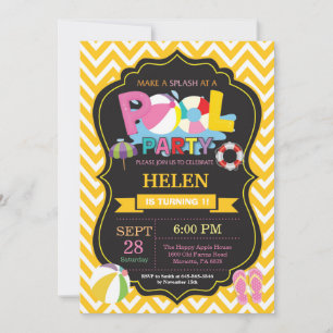 Invitación a la fiesta de la piscina Chica de salp