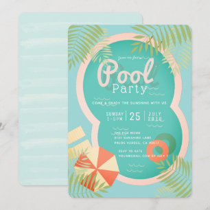 Invitación a la fiesta de la piscina de adultos tr