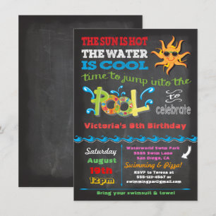 Invitación a la fiesta de la piscina de cumpleaños