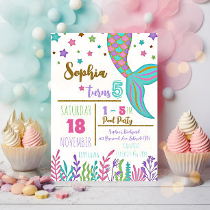 Invitación a la fiesta de la piscina de cumpleaños