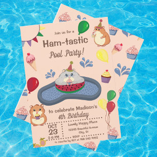 Invitación a la fiesta de la piscina de cumpleaños