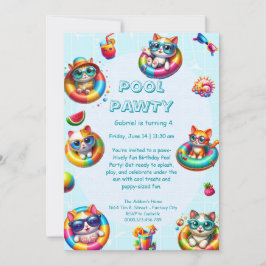 Invitación a la fiesta de la piscina de cumpleaños