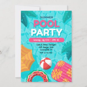 Invitación a la fiesta de la piscina de verano