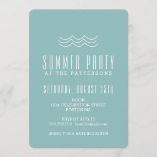 Invitación a la fiesta de la piscina de verano con