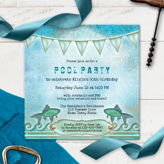 Invitación a la fiesta de la piscina de verano de