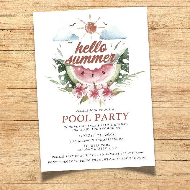 Invitación a la fiesta de la piscina de verano de  (Subido por el creador)
