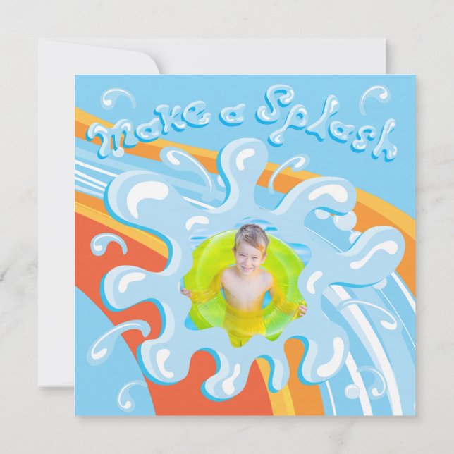 Invitación a la fiesta de la piscina del parque ac (Reverso)