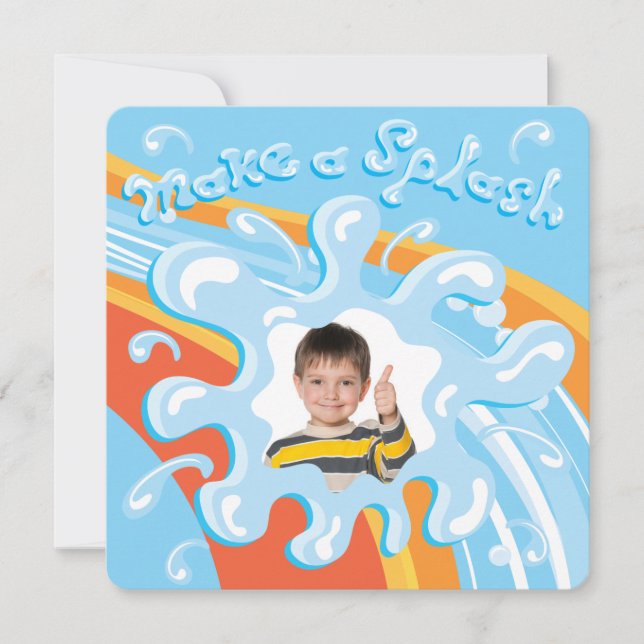 Invitación a la fiesta de la piscina del parque ac (Anverso)