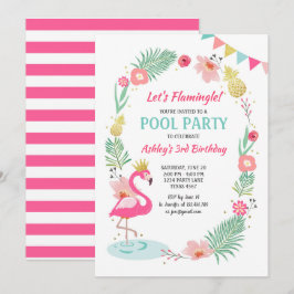 Invitación a la fiesta de la piscina Flamingo Cump