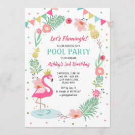 Invitación a la fiesta de la piscina Flamingo Cump