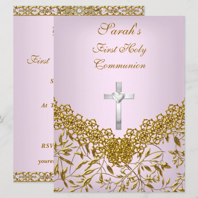 Invitación a la fiesta de la Primera Comunión para (Anverso / Reverso)