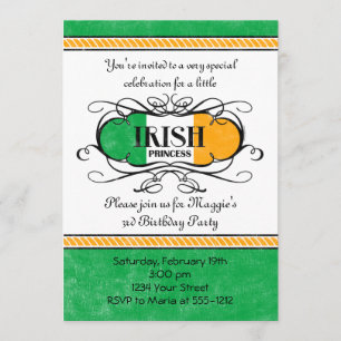 Invitación a la fiesta de la princesa irlandesa